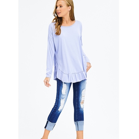 SO PRETTY!  Gorgeous Periwinkle Ruffle Top - Picture 5 of 7